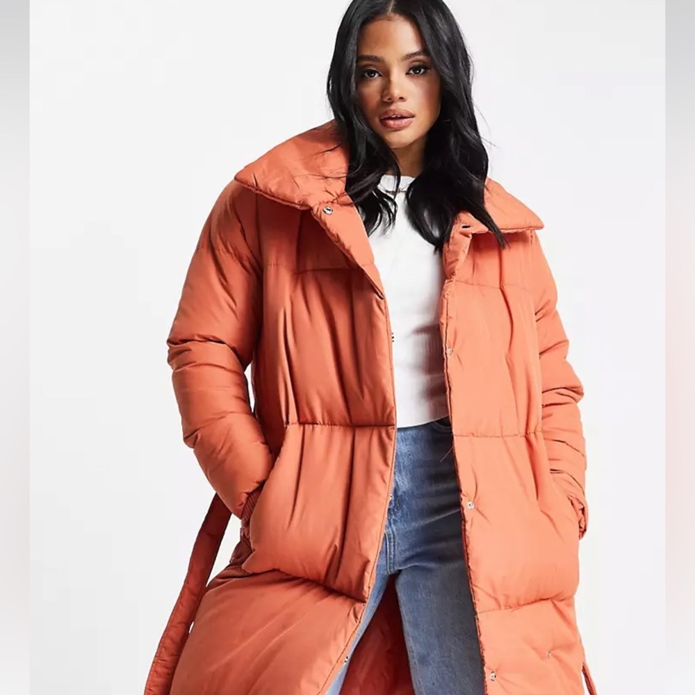 NWT • ASOS Threadbare • NEW Longline Puffer Coat Belt Maxi Coat - Picture 11 of 16